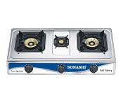 Sonashi SGB-307S Three Burner Gas Stove - Silver