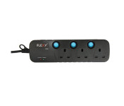 Flexy SX3M5 UK Standerd Extension Cord - Black