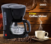 Okko CM 108 5 Cups Coffee Maker - Black