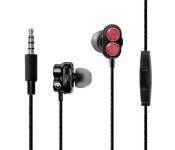 Promate Onyx Bass Boost Dual Driver In-Ear Earphones, Maroon