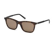 Mont Blanc MB 607S 52J Square Dark Havana & Black Frame and Brown Mirrored Sunglasses for Unisex