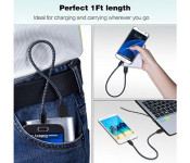 Fast Charging Nylon Micro USB Data Cable for all Android Devices SMCA3 Multicolor