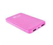 Promate VolTag-10 10000 mAh Compact Portable Charger Power Bank with Dual USB Port, Pink