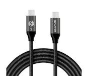 Promate ThunderLink-C20 USB-C to USB-C Thunderbolt 3 Mesh Armored Cable - Black
