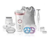 Braun 9-980 4-in-1 Silk-epil 9 Wet & Dry Epilator with 13 Extras - White & Rose Gold
