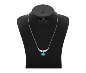 Stainless steel Titanic Necklace 33066 Silver and Blue