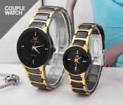 Zistar Romance Couple Watch - Black & Gold