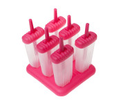 6 Pieces Groovy Pop Mold Popsicle Box Ice Cream Tool - Pink