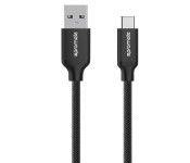 Promate UniLink-CAF USB-C to USB 3.0 Type-A Data and Charging Cable - Black