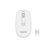 Promate Clix-3 2.4Ghz USB Wireless Ergonomic Mouse with Precision Scrolling, White