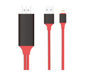 Lightning to HDMI HDTV Cable for Apple iPhone - Red