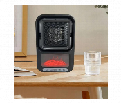 Adjustable 1000W Warm Mini Electric Fan Flame Room Heater With Wall Socket For Room -Black  - Similar Product Imag - ID 101075