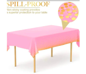 Pink Table Cover With Gold Dots Confetti  - Similar Product Imag - ID 139788