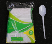 For your Kitchen! For Q PAC PLASTIC SPOON WHITE 50 PCS ONE PACK - ID 140188