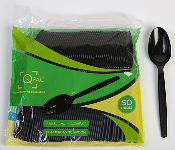 Q PAC PLASTIC SPOON BLACK 50 PCS ONE PACK  - Similar Product Imag - ID 140191