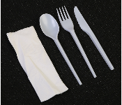 For your Kitchen! For Q PAC PLASTIC CUTLERY PACK WHITE 1 x 25 PCS - ID 140304