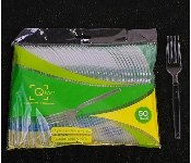 Q PAC PLASTIC FORK CLEAR 50 PCS ONE PACK  - Similar Product Imag - ID 140317