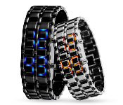 AKM AKM016 Designer 2 Pcs LED Watch Black and Silver SC010  - Similar Product Imag - ID 140430