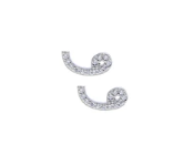 Sterling Silver Arabic Letter Earring W for Women  - Similar Product Imag - ID 140874