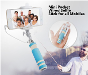 Mini Pocket Wired Selfie Stick for all Mobiles Refurbished SC002  - Similar Product Imag - ID 141497