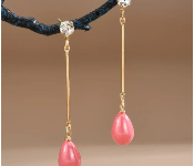 Faux Pearl Long Dangle Earrings Trendy Earrings Great Holiday Birthday Gift color pink  - Similar Product Imag - ID 141621