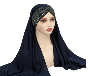 Elegant Sequin Hijab Turban Instant Full Coverage Shawl for Women  - Similar Product Imag - ID 141655