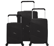 New Arrivals For Para John PJTR3212B  3 Pcs ABS Trolley With Wide Handle Black - ID 141857