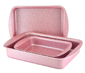 Avci Home Maker G RET3 PN. Granitec 3 Pieces Rectangular Tray Set Pink  - Similar Product Imag - ID 66246