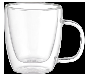 Avci Home Maker ADW5705 Borosilicate Double Wall Glass Cup with Handle 50ml 2 Piece Set  - Similar Product Imag - ID 7142281