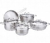 Alfa C HM200 Stainless Steel Cookware 9 Pieces Set Flat Lid Design  - Similar Product Imag - ID 7142657