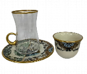Avci Home Maker AY HY6 42 Hybrid 6 42361 Gold 18 Pieces Tea and Mirra Set  - Similar Product Imag - ID 7142737