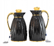 Avci Home Maker C SI NAB BKG Flask 1 and 1.30 Litre NAB Black Gold 2 Pieces Set Front View - ID 7142902