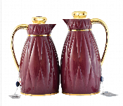 Avci Home Maker C SI NAB DRDG Flask 1 and 1.30 Litre NAB Dark Red Gold 2 Pieces Set Front View - ID 7142903