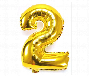 Mira Decor M D FN16 5 2 16 inch Number 2 Foil Balloon Gold SLR  - Similar Product Imag - ID 7143037