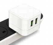 iends IE AD847 Dual USB Travel Charger with 2 in 1 Cable White SLR  - Similar Product Imag - ID 7143059