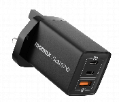 MOMAX ONEPLUG 67W 3 PORT GAN WALL CHARGER BLACK  - Similar Product Imag - ID 7143259