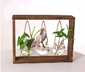 Wooden frame hanging glass vases for home decor  - Similar Product Imag - ID 7143311