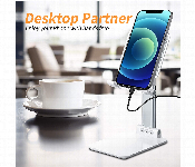 Foldable Mobile Holder Stand Angle and Height Adjustable Anti Slip Design Compatible with All Smartphones Front View - ID 7143497