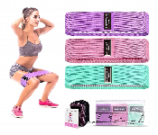 Resistance Workout Hip Exercise Bands 3 Pcs Booty Bands for Butt Legs Glutes Non Slip Wide Fitness Elastic Circle Bands Front View - ID 7143498