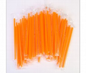 Plastic Straw Wrapped Orange 8 Mm 150 Piece Package Front View - ID 7143536