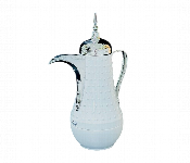 Flask Dallah 1.0L Dots Design White Silver  - Similar Product Imag - ID 7144235