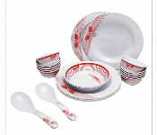 Royal Mark 22 Piece Melamine Ware Dinner Set Red and White  - Similar Product Imag - ID 7144403