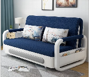 Sofabed Metal Body Foam Mattress Unique Design Single Blue  - Similar Product Imag - ID 7144419