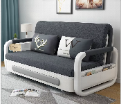 Sofabed Metal Body Foam Mattress Unique Design Double Bed Grey  - Similar Product Imag - ID 7144423