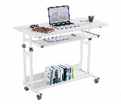 Wooden Computer Table Height Adjustable Metal Frame 80x40 cm top White  - Similar Product Imag - ID 7144627