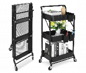 3 Layer Folding kitchen Trolley Metal Black  - Similar Product Imag - ID 7144661