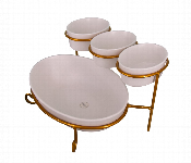 2 Tier Oval Serving Set 10x3x24 CM Gold DY4473 GLD  - Similar Product Imag - ID 7144666