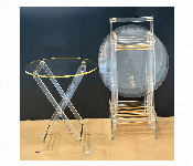 Acrylic Tea Table Round 4PCS Set with Stand Golden AC039  - Similar Product Imag - ID 7144670