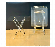 Acrylic Tea Table Rect. 4PCS Set with Stand Golden AC042  - Similar Product Imag - ID 7144671