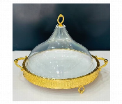 Acrylic Fruit Bowl with Cover Round Golden Large AQ1014 LG  - Similar Product Imag - ID 7144700